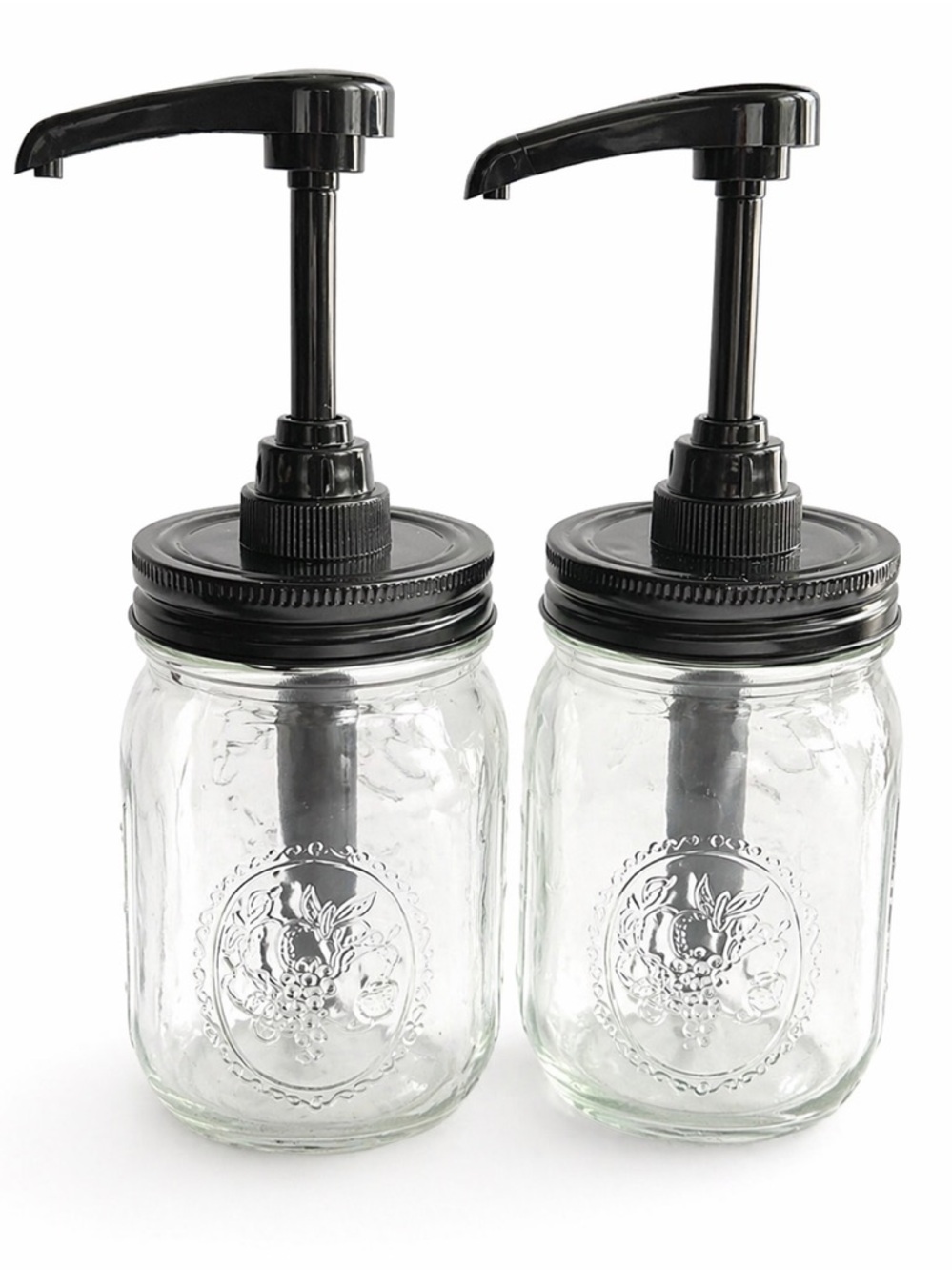 Mason Jar Soap Dispenser Set of 2 Rustic Farmhouse Kitchen Bathroom